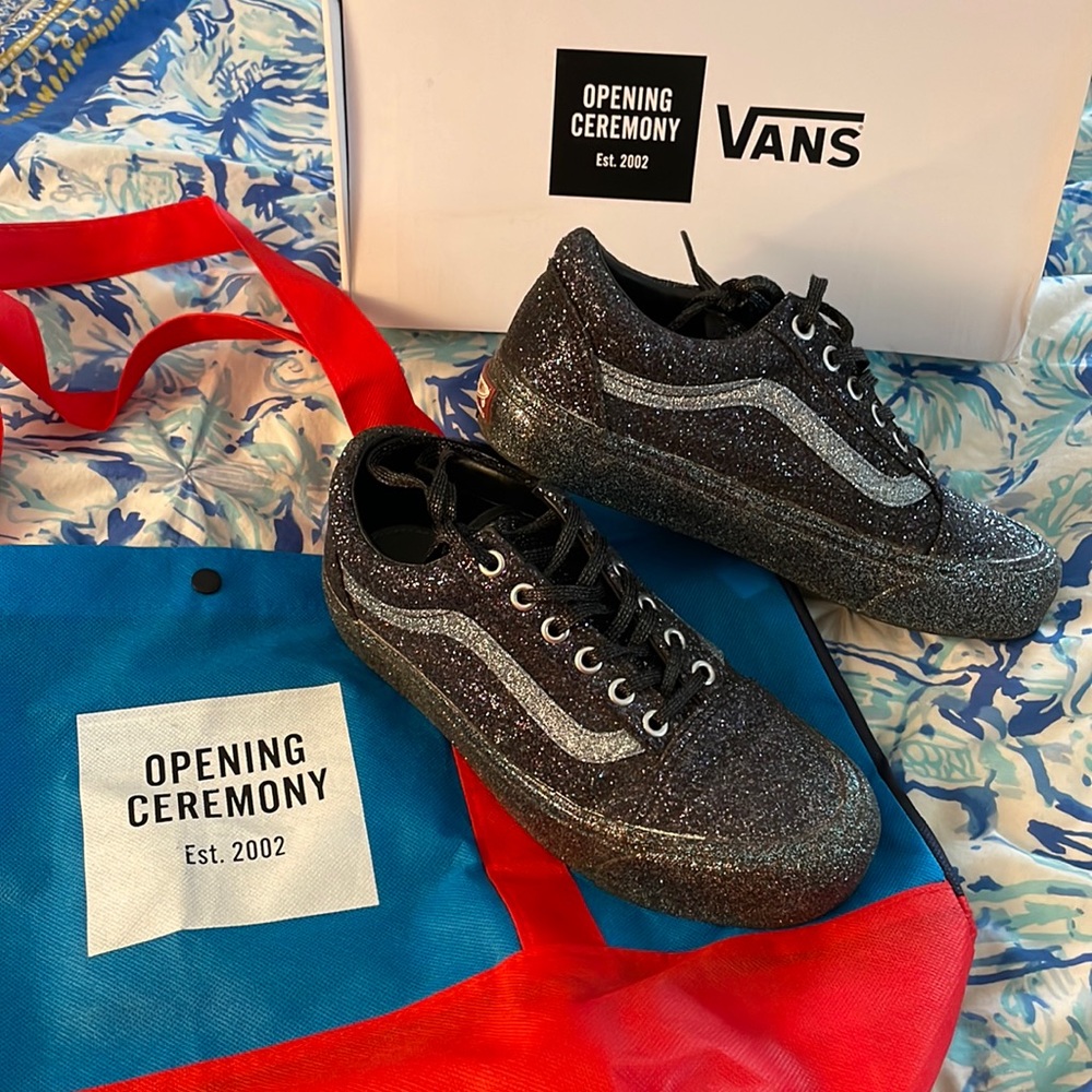 🌟LE🌟 Vans x Opening Ceremony OG Old School LX Black Glitter - 7.5